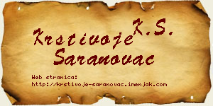 Krstivoje Saranovac vizit kartica